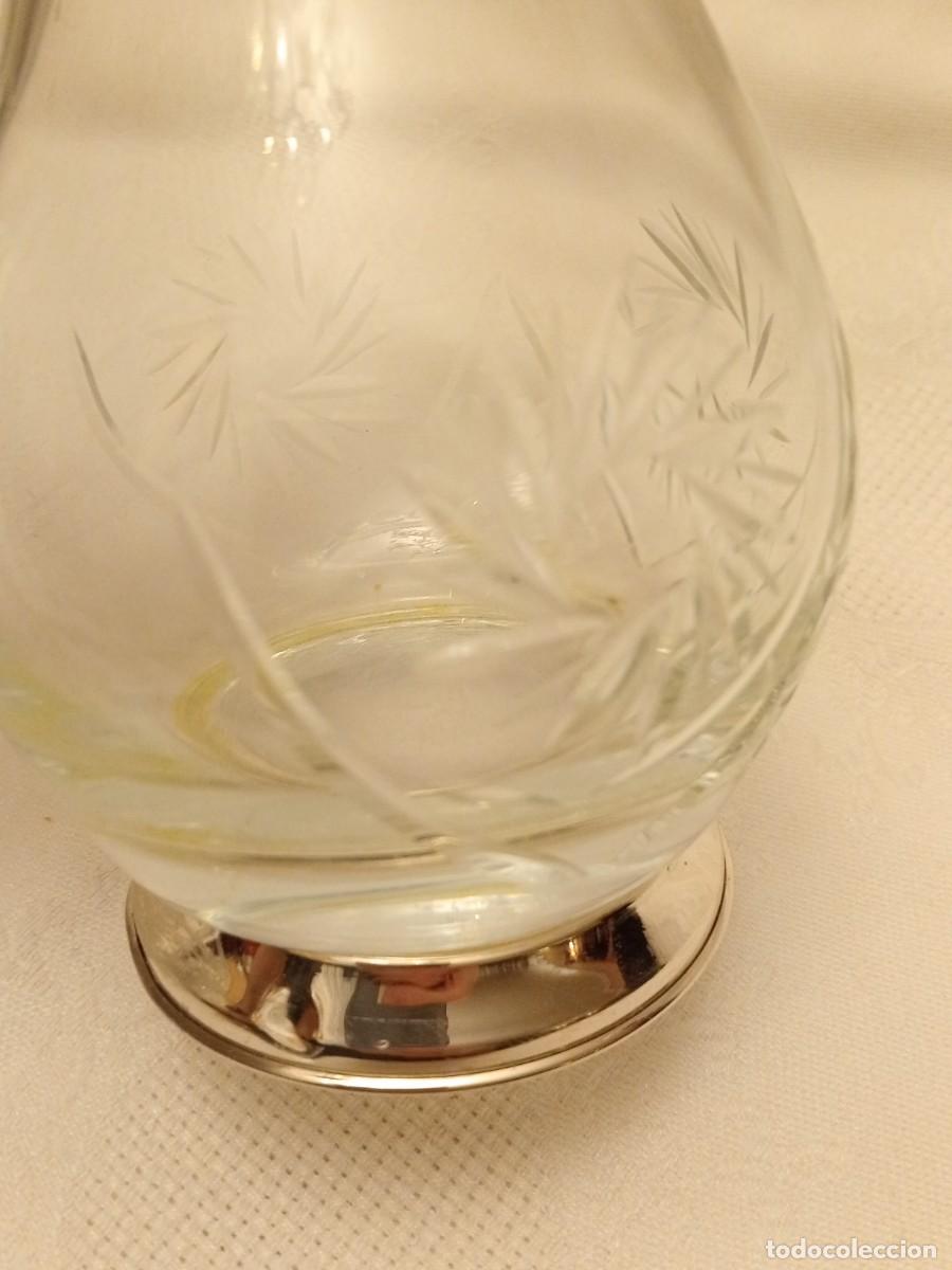 Antig&uuml;edades: JARRITA DE CRISTAL Y BASE DE PLATA CON SU CONTRASTE - Foto 5