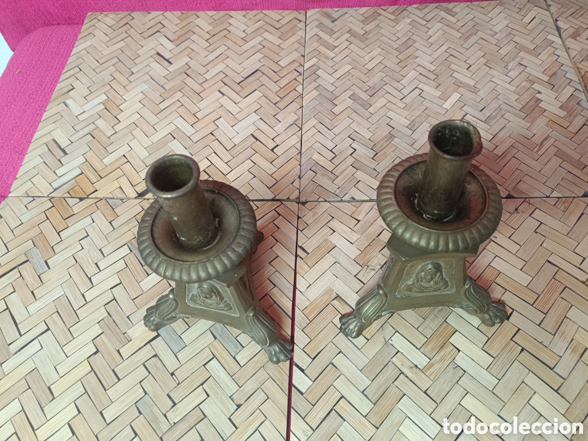Antig&uuml;edades: Candelabro bronce im&aacute;genes religiosas - Foto 5