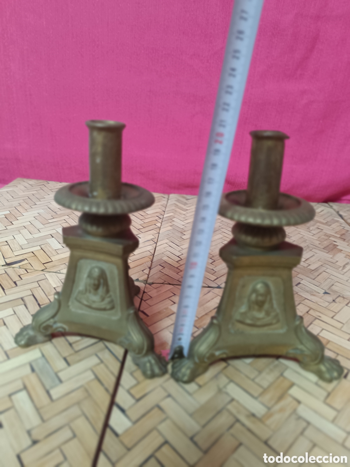 Antig&uuml;edades: Candelabro bronce im&aacute;genes religiosas - Foto 6