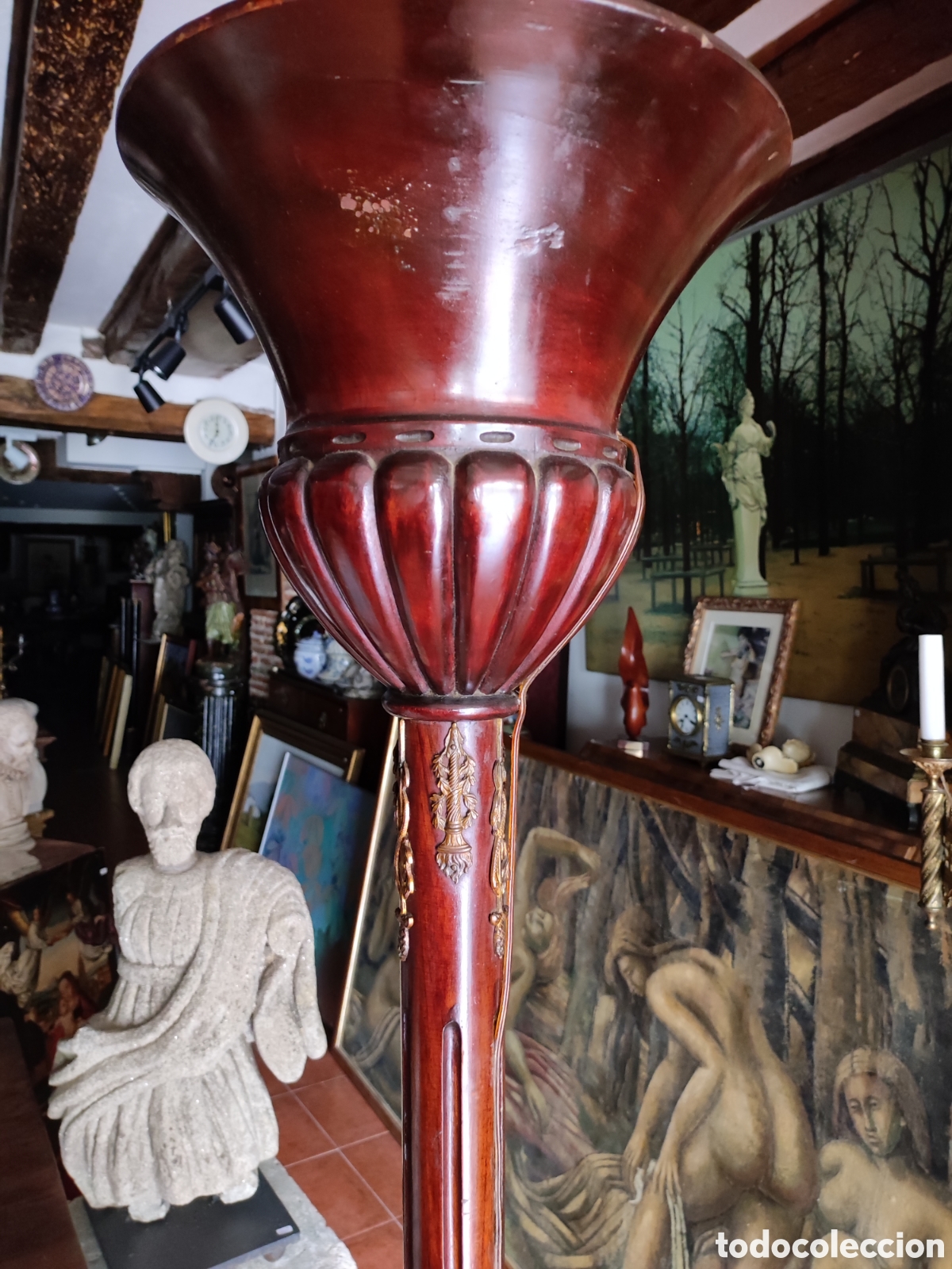 Antig&uuml;edades: Lampara deco madera - Foto 2
