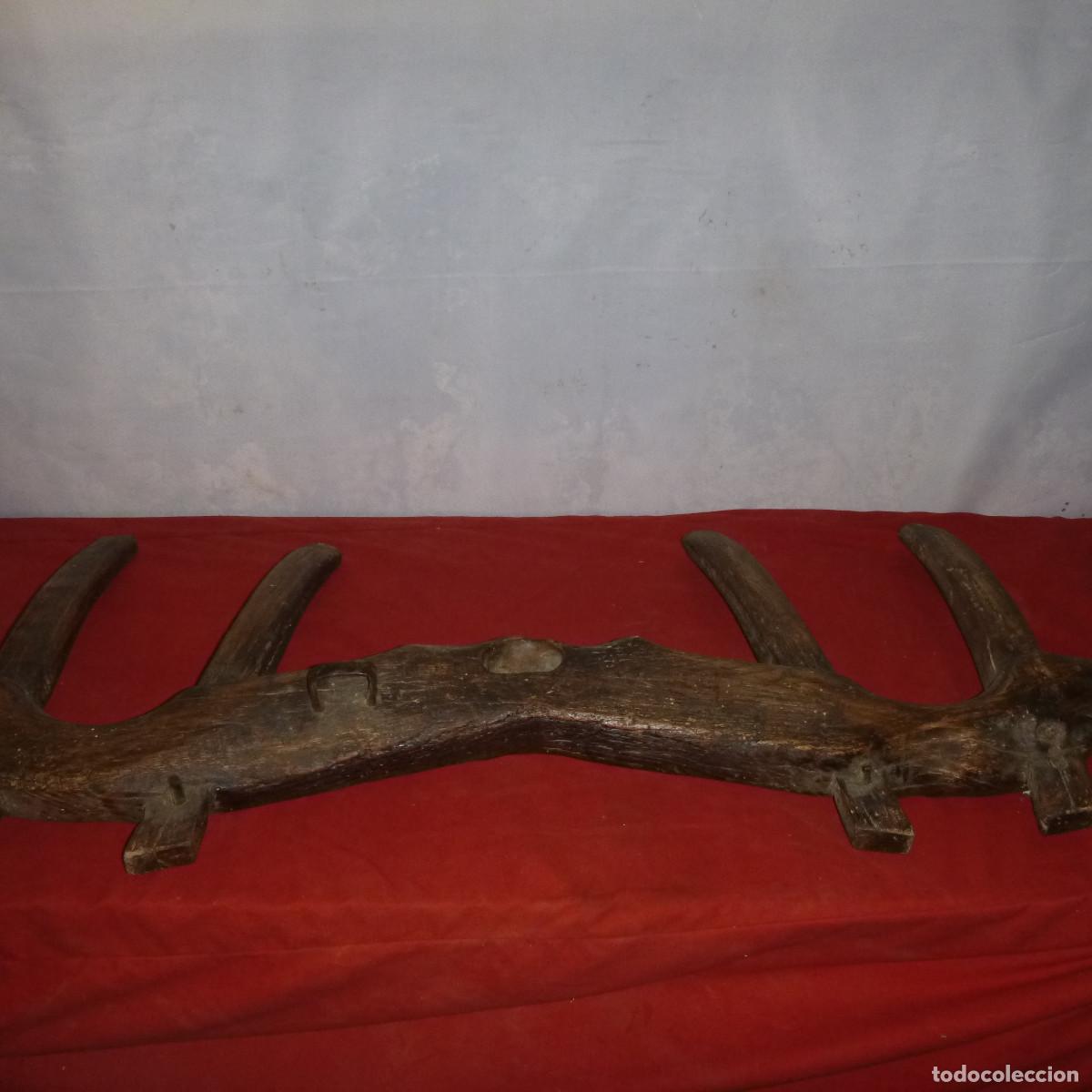 Antig&uuml;edades: ANTIGUO YUGO DE BURROS MADERA OLMO - Foto 7