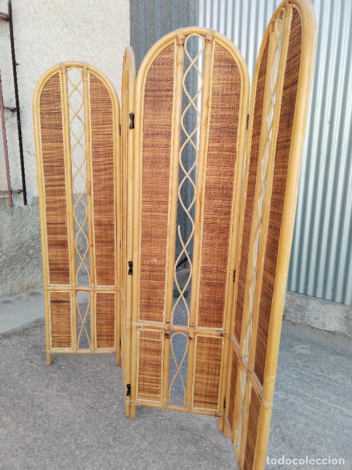 Antig&uuml;edades: biombo de mimbre y ratt&aacute;n - Foto 4