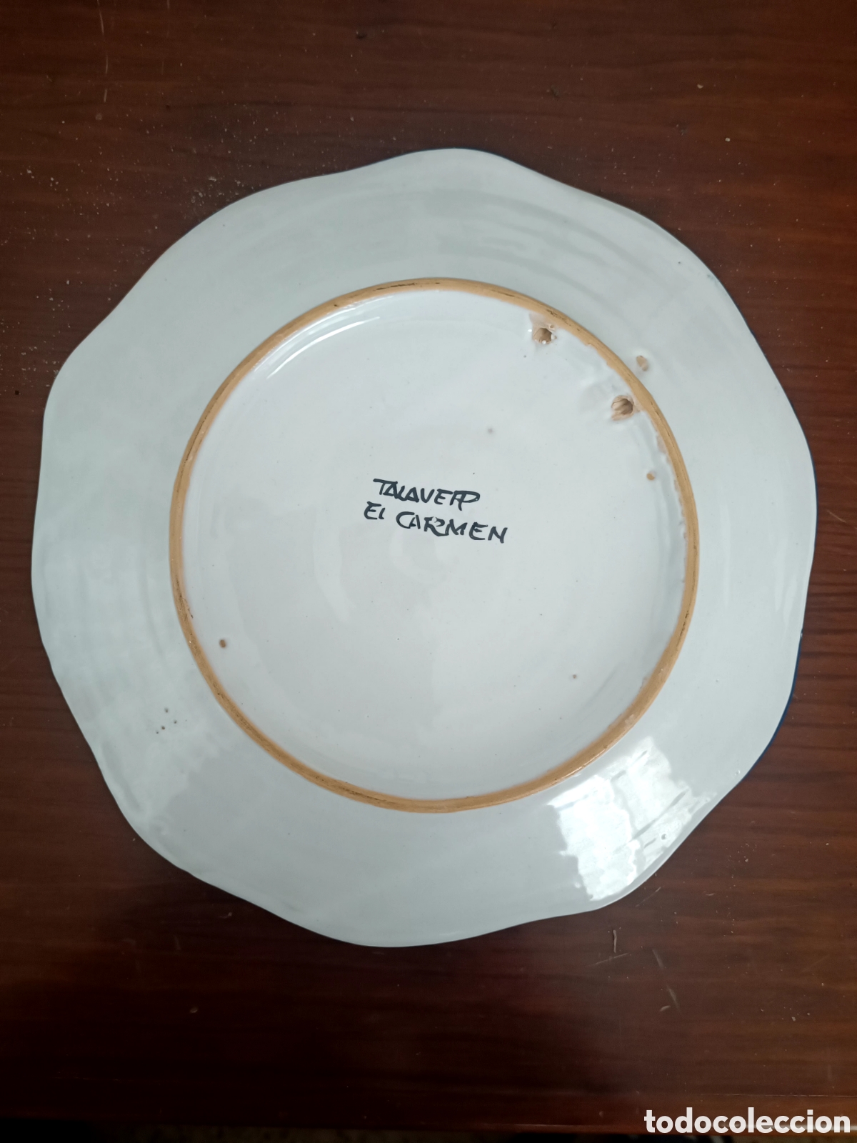 Antig&uuml;edades: Plato bar&ccedil;a, Talavera el Carmen 26 cm - Foto 2