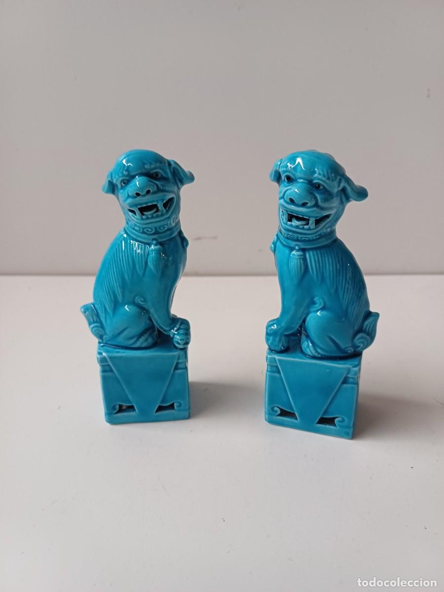 Antig&uuml;edades: PERROS FOO 11 CMS CERAMICA - Foto 1
