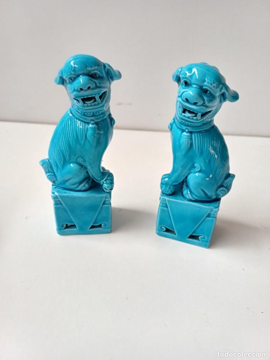 Antig&uuml;edades: PERROS FOO 11 CMS CERAMICA - Foto 2