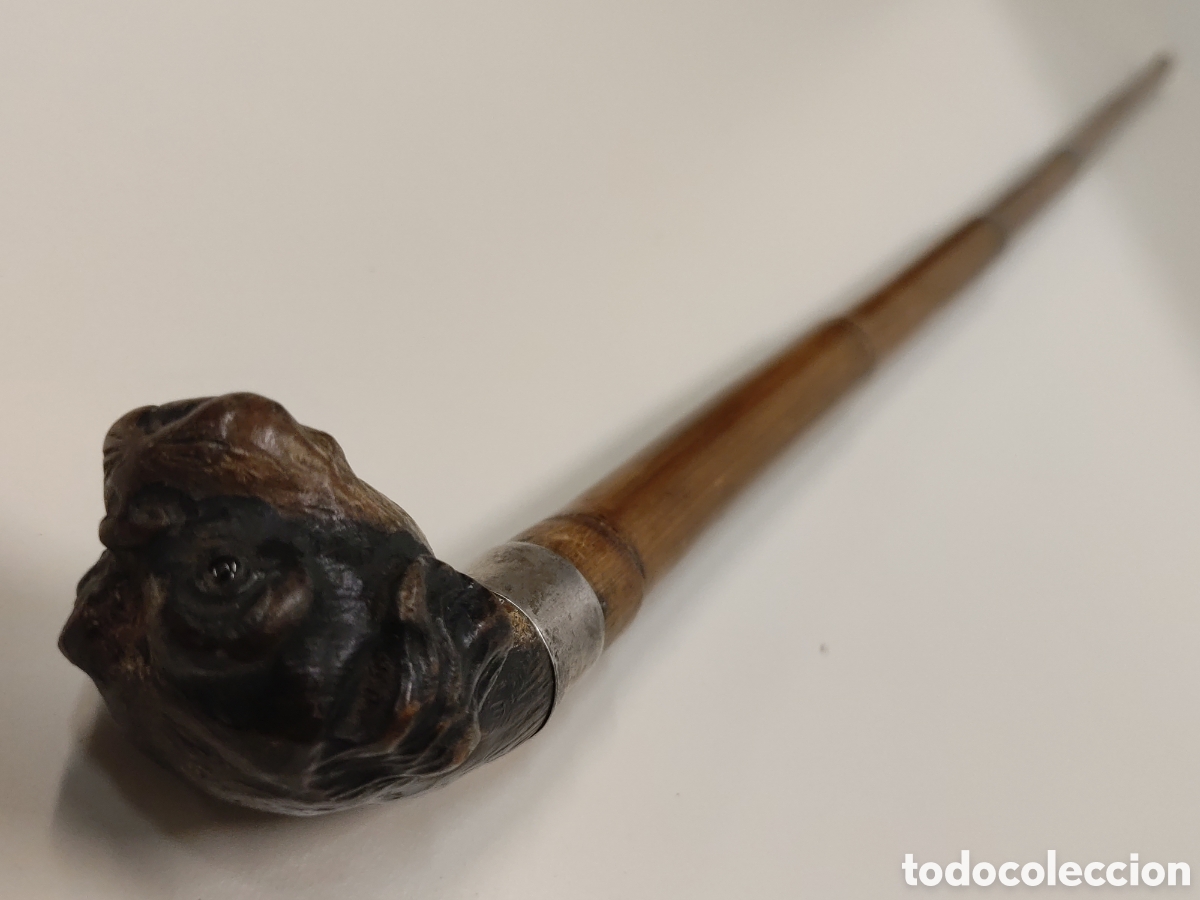 Antig&uuml;edades: Bast&oacute;n Perro Plata 800 cuerno - Foto 7