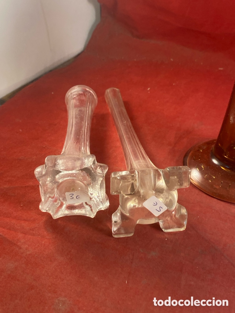 Antig&uuml;edades: PORTAVELAS Y FLOREROS DE CRISTAL - Foto 5