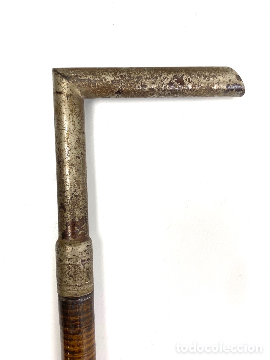 Antig&uuml;edades: BAST&Oacute;N DE HIERRO FLEXIBLE - 87 CM - Foto 2