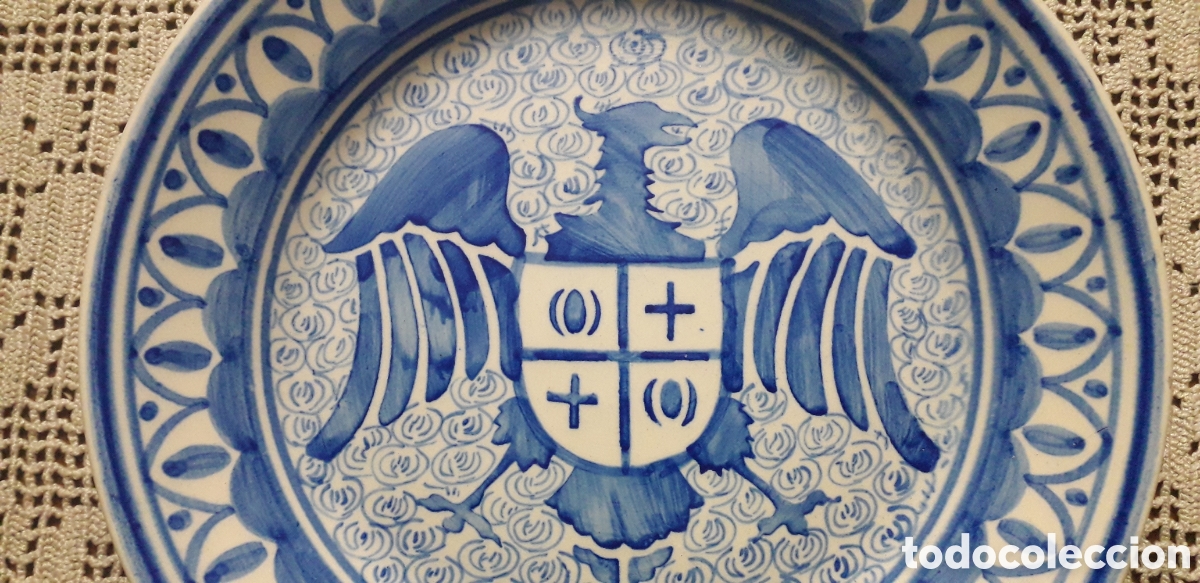 Antig&uuml;edades: PLATO AZUL CON AGUILA - Foto 2