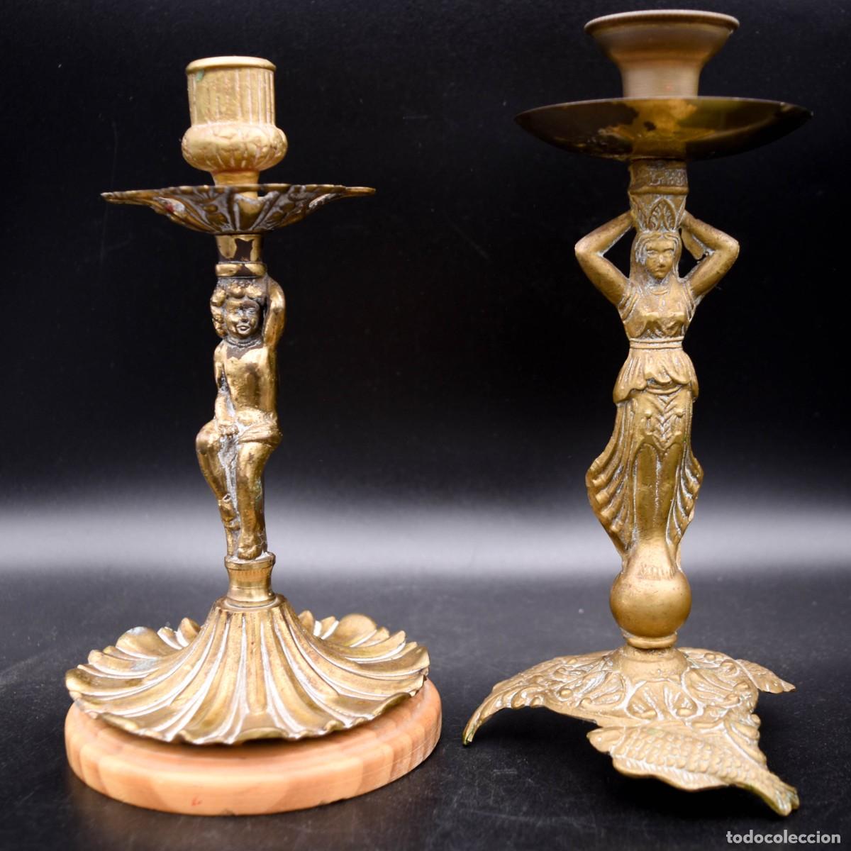 Antig&uuml;edades: Candeleros de bronce (2) - Foto 3