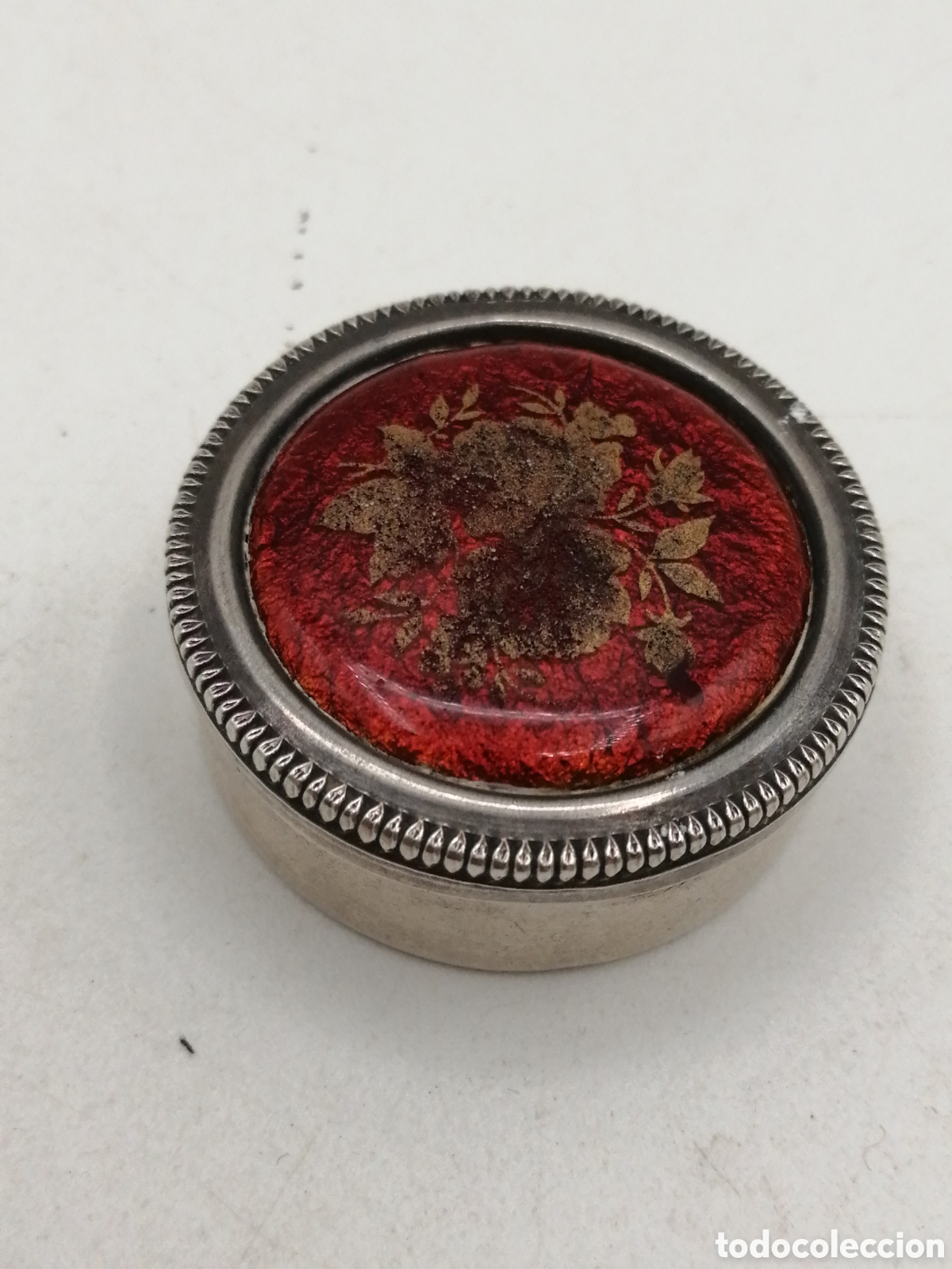 Antig&uuml;edades: Pastillero plata de ley y esmalte - Foto 2