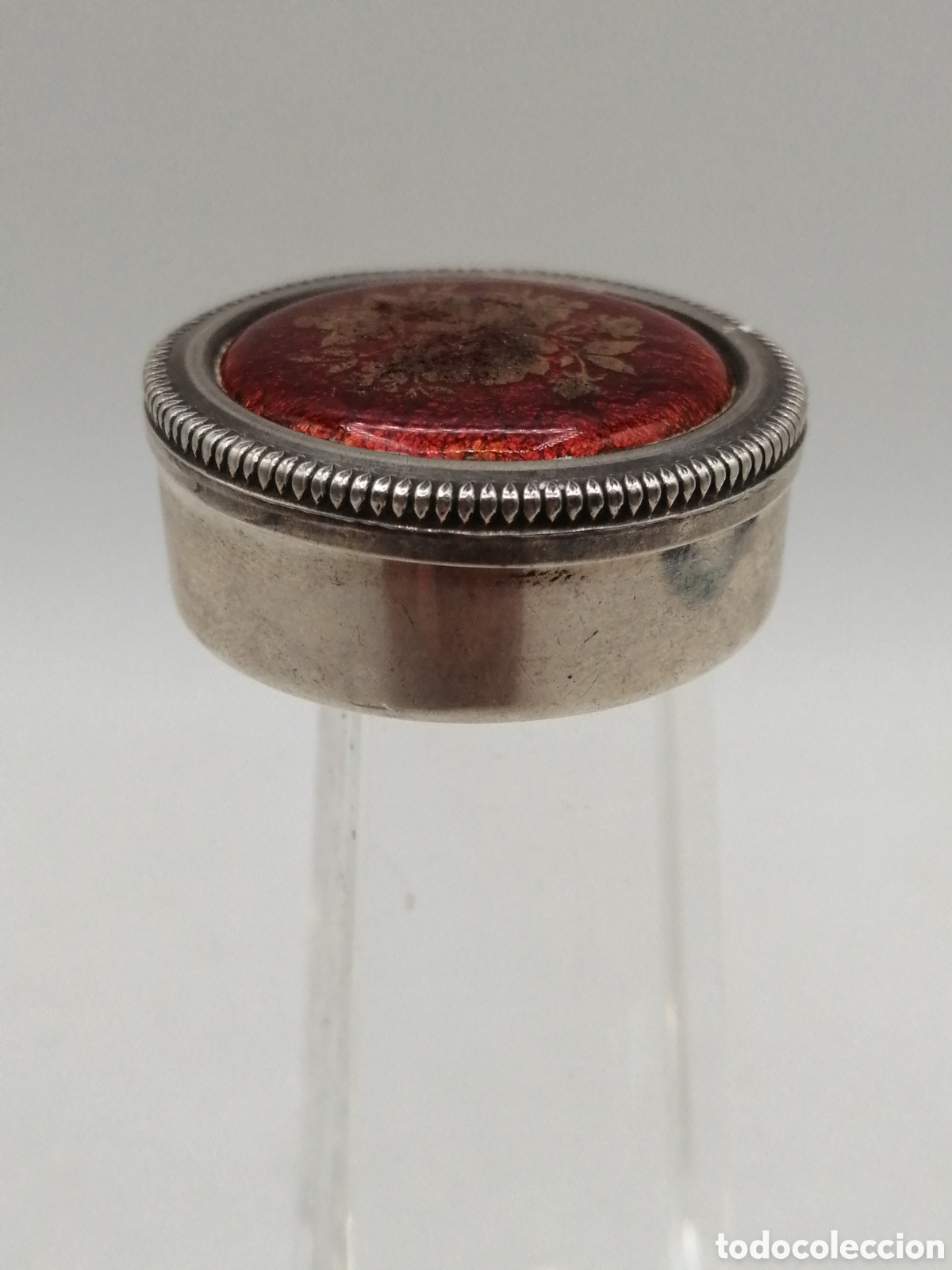 Antig&uuml;edades: Pastillero plata de ley y esmalte - Foto 1