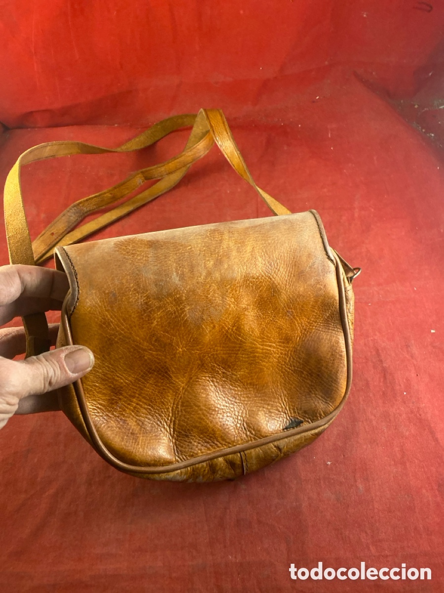 Antig&uuml;edades: BOLSO ANTIGUO DE PIEL - Foto 2