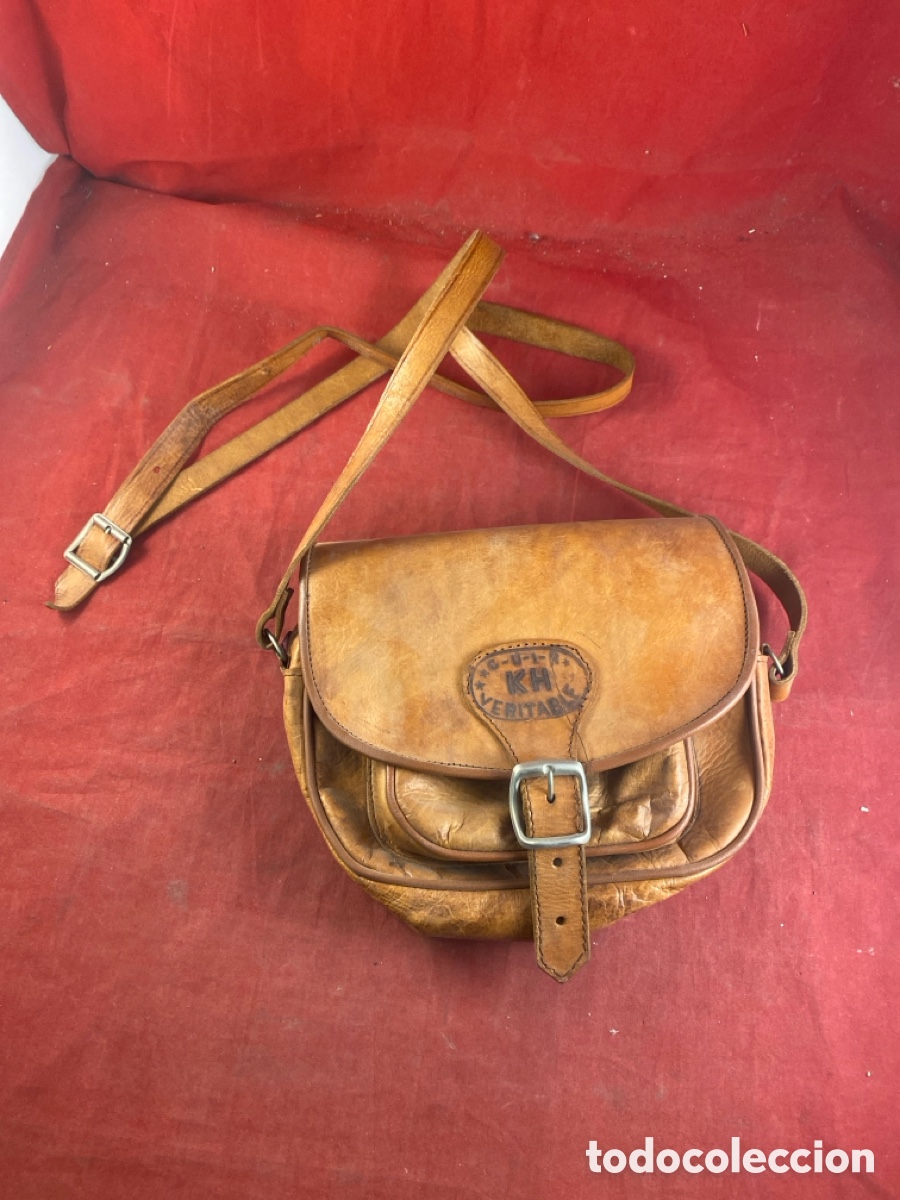 Antig&uuml;edades: BOLSO ANTIGUO DE PIEL - Foto 1