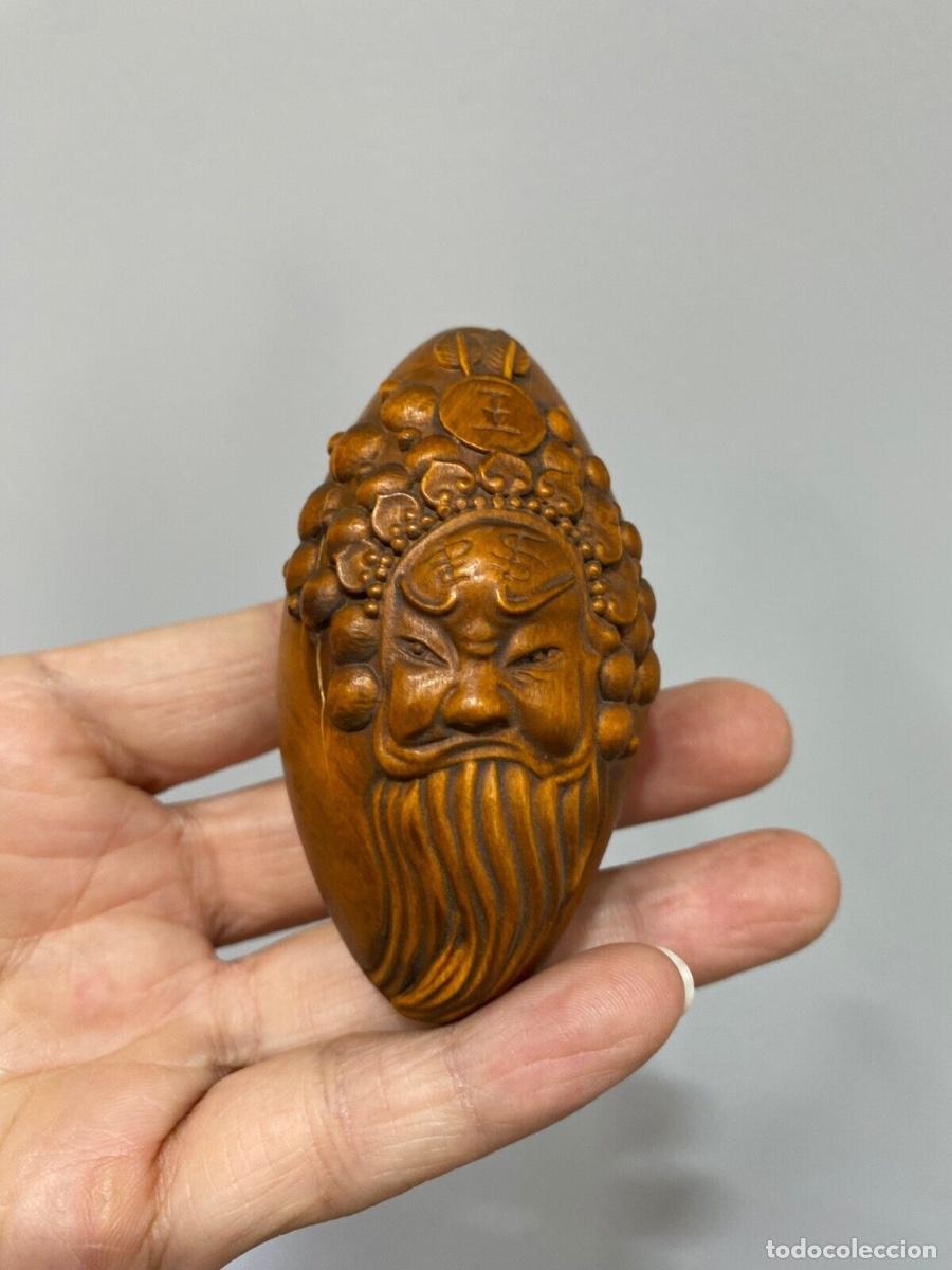 Antig&uuml;edades: Figura tallada en madera con dos representaciones de la Opera de Beijing - Foto 2