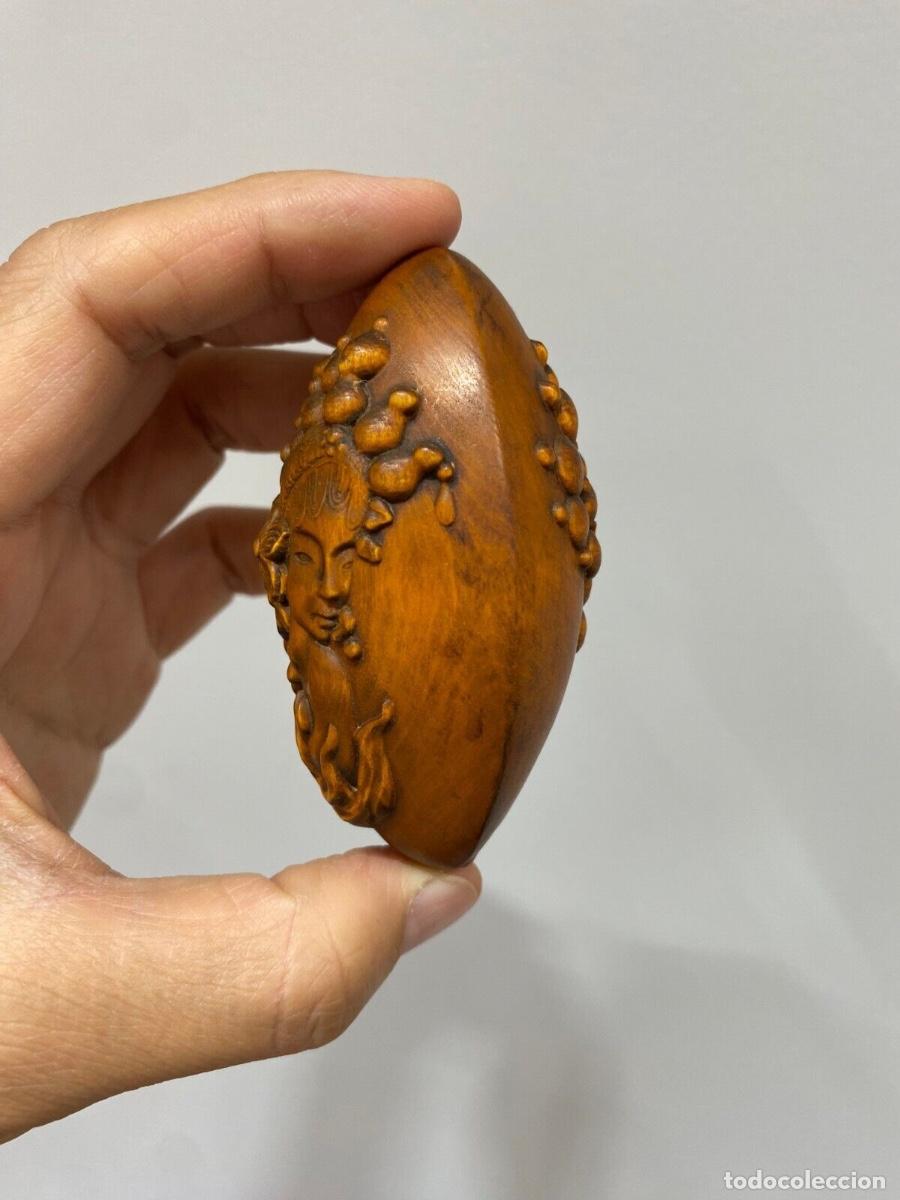 Antig&uuml;edades: Figura tallada en madera con dos representaciones de la Opera de Beijing - Foto 4