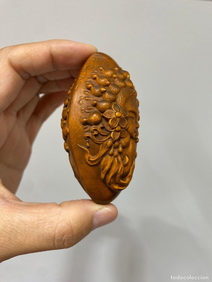 Antig&uuml;edades: Figura tallada en madera con dos representaciones de la Opera de Beijing - Foto 5
