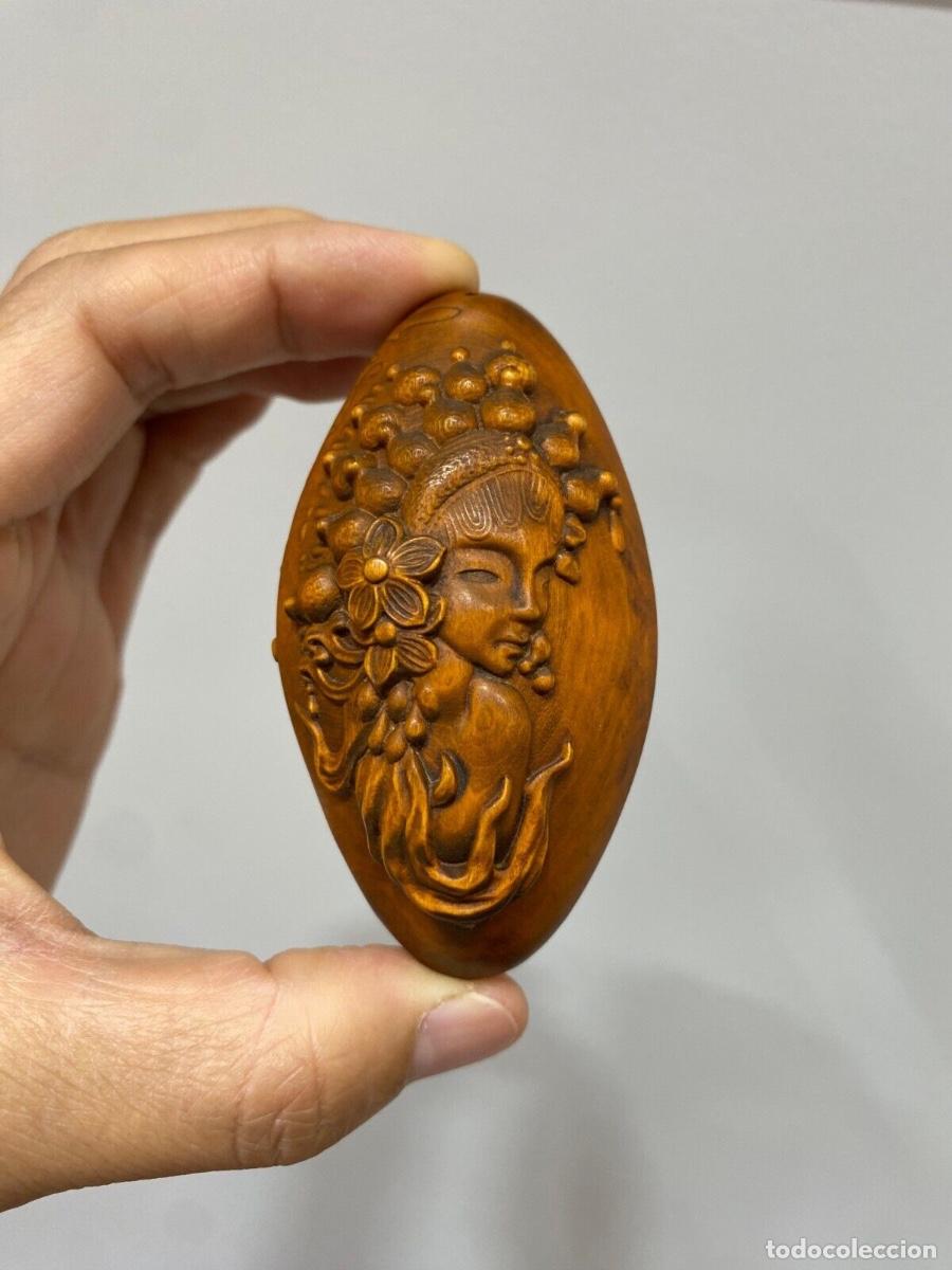 Antig&uuml;edades: Figura tallada en madera con dos representaciones de la Opera de Beijing - Foto 6