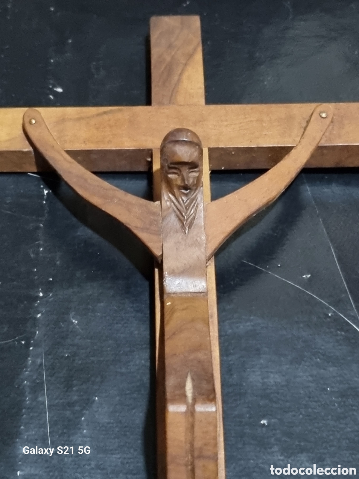 Antig&uuml;edades: CRUZ DE CRISTO DE MADERA 30X15 - Foto 2