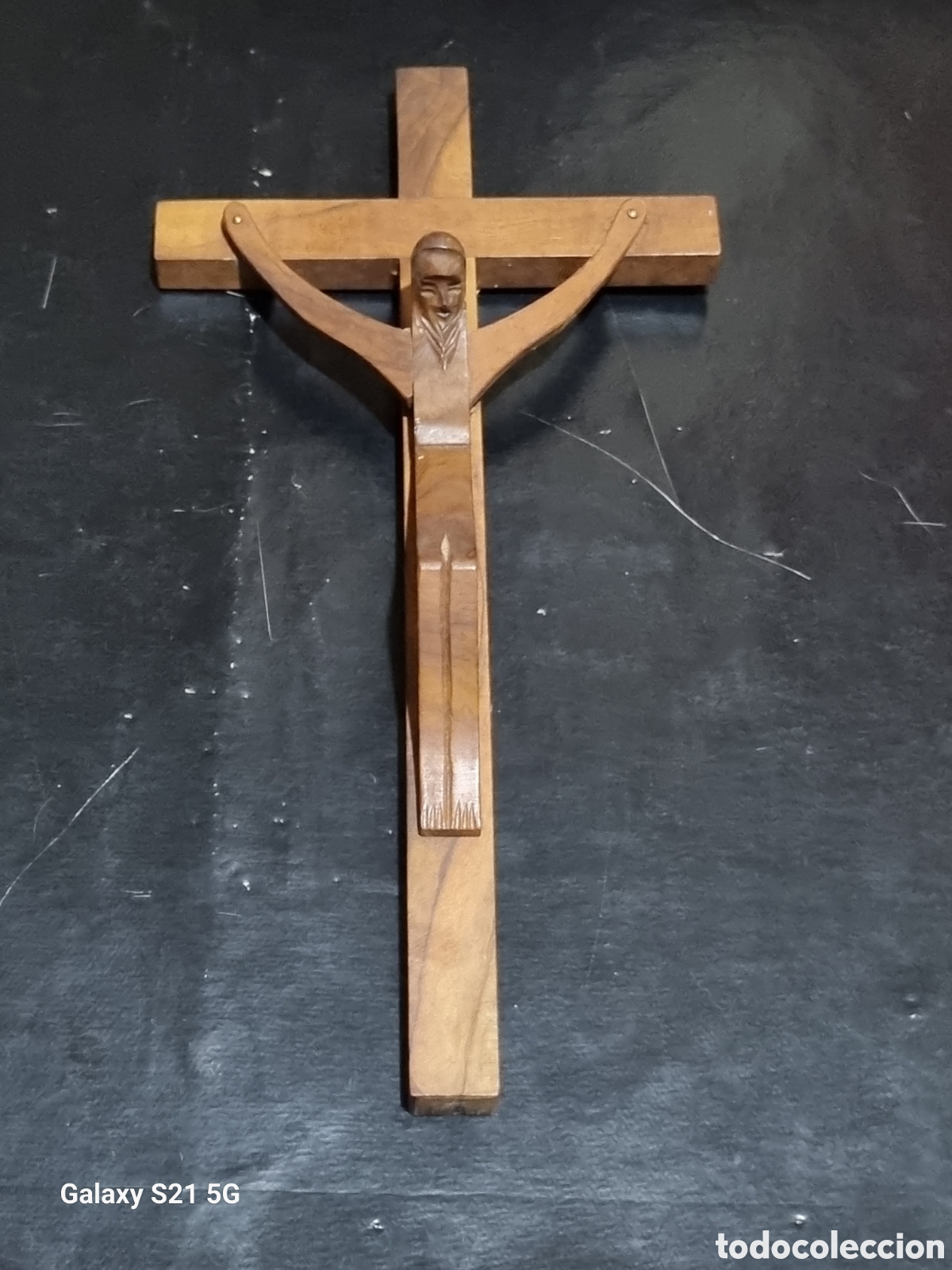 Antig&uuml;edades: CRUZ DE CRISTO DE MADERA 30X15 - Foto 1