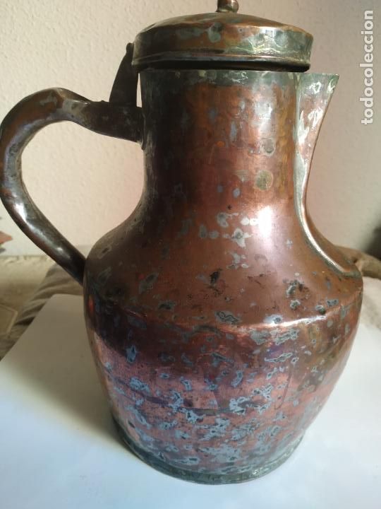 Antig&uuml;edades: Jarra antigua extreme&ntilde;a de cobre - Foto 2