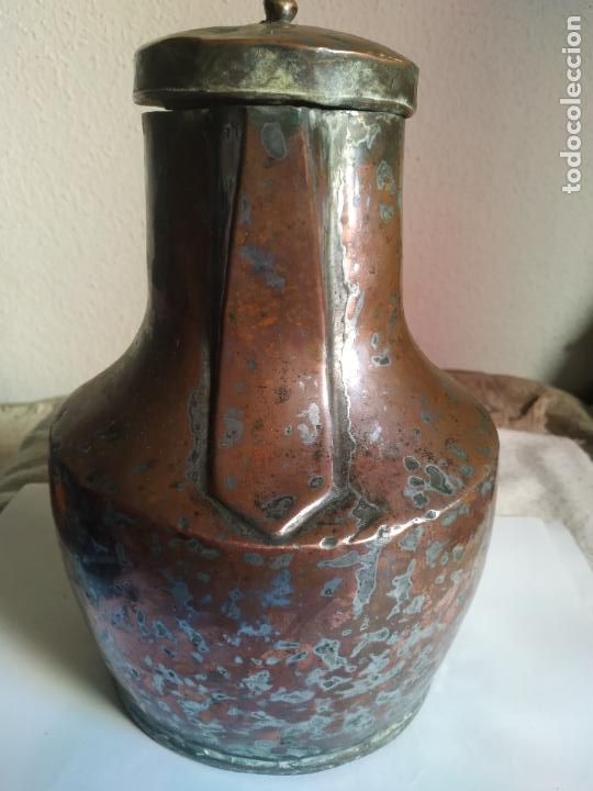 Antig&uuml;edades: Jarra antigua extreme&ntilde;a de cobre - Foto 4