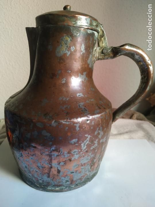 Antig&uuml;edades: Jarra antigua extreme&ntilde;a de cobre - Foto 1