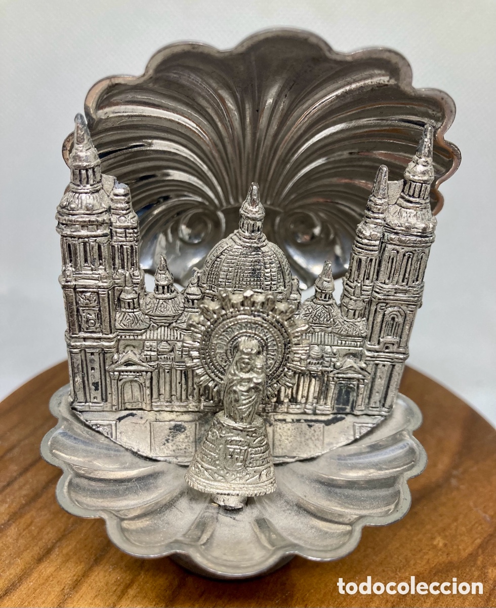 Antig&uuml;edades: VIRGEN Y BAS&Iacute;LICA DEL PILAR CON CONCHAS - Foto 1
