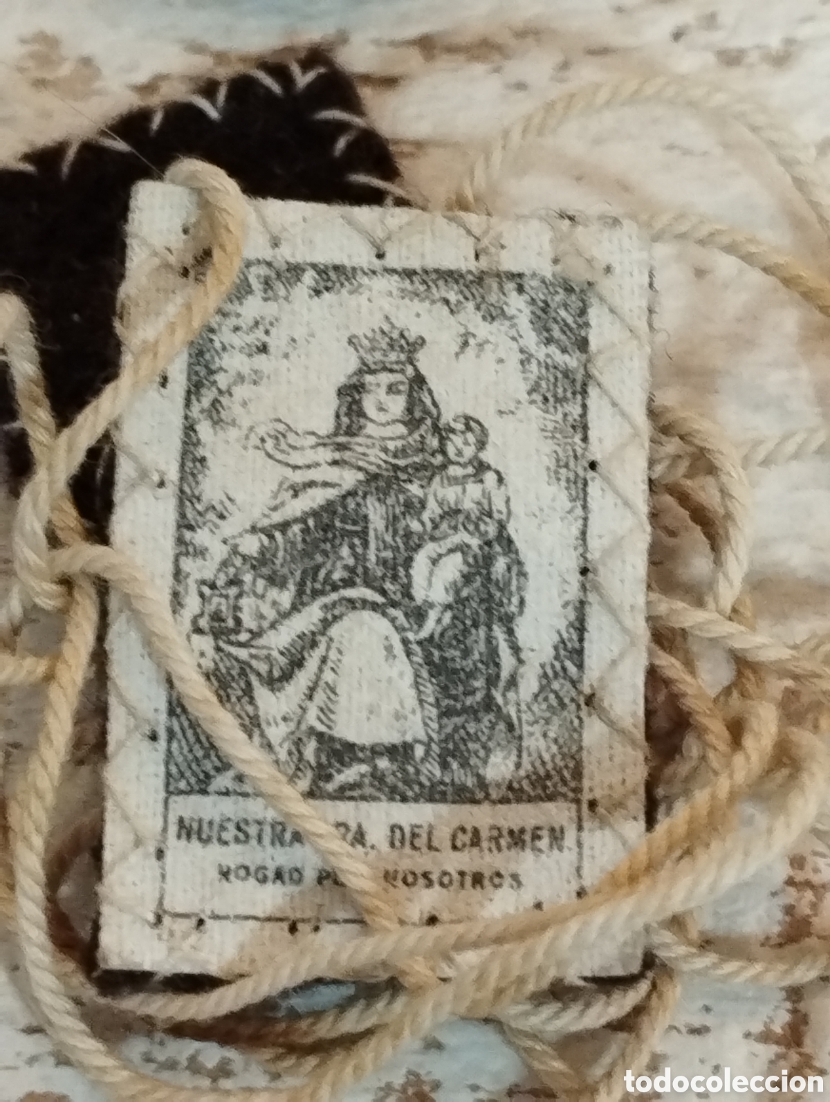 Antig&uuml;edades: Lote de 4 escapularios antiguos - Foto 5