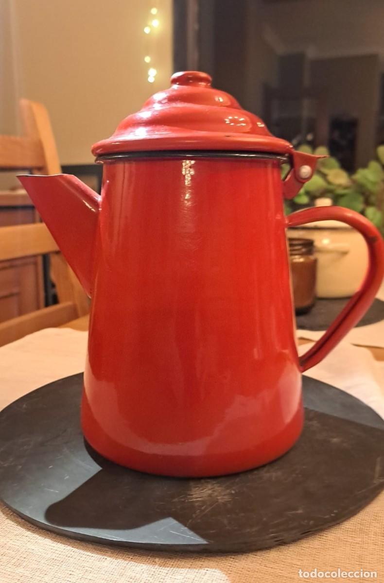 Antig&uuml;edades: CAFETERA o TETERA Grande de Hierro Esmaltado - Foto 1