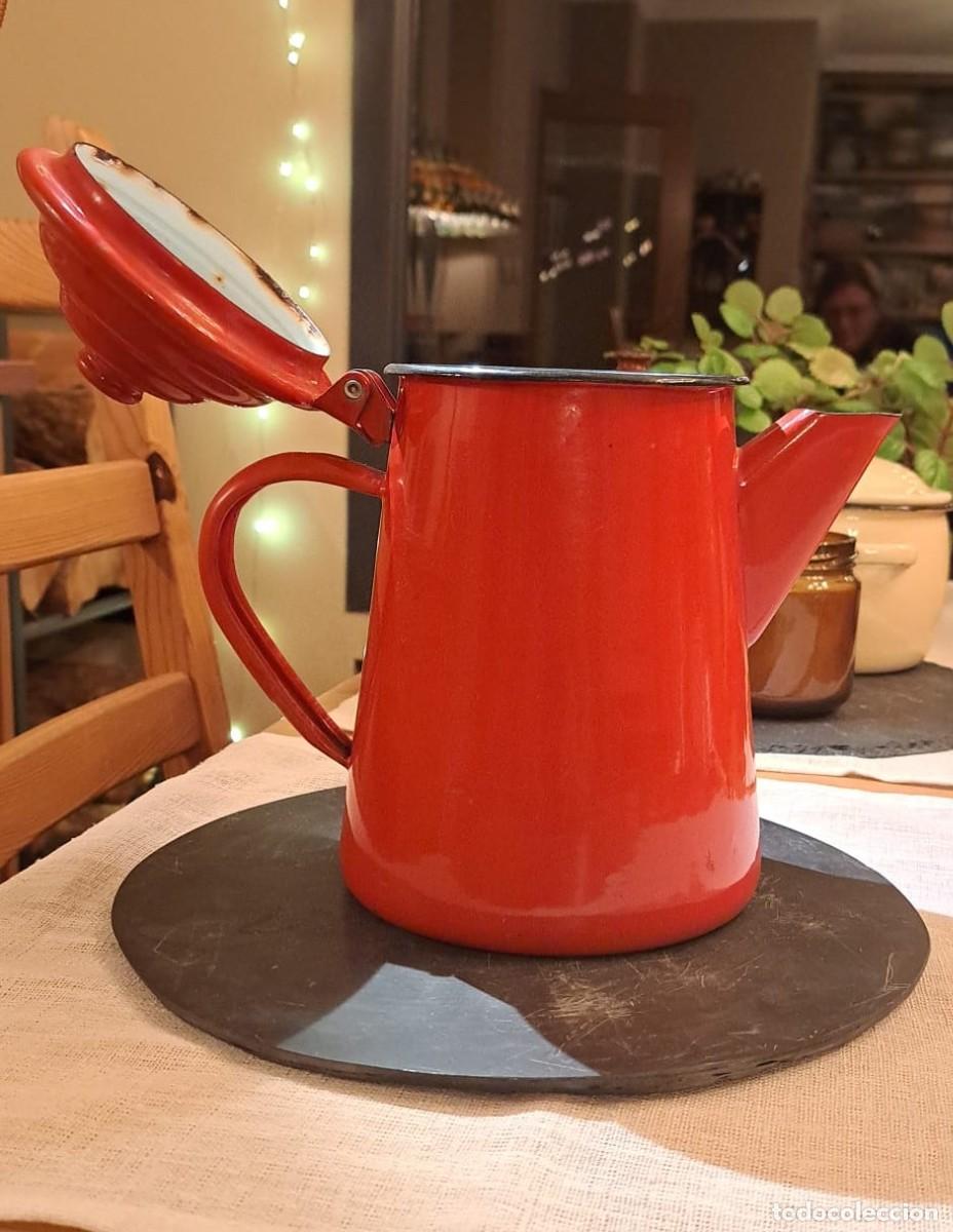 Antig&uuml;edades: CAFETERA o TETERA Grande de Hierro Esmaltado - Foto 3
