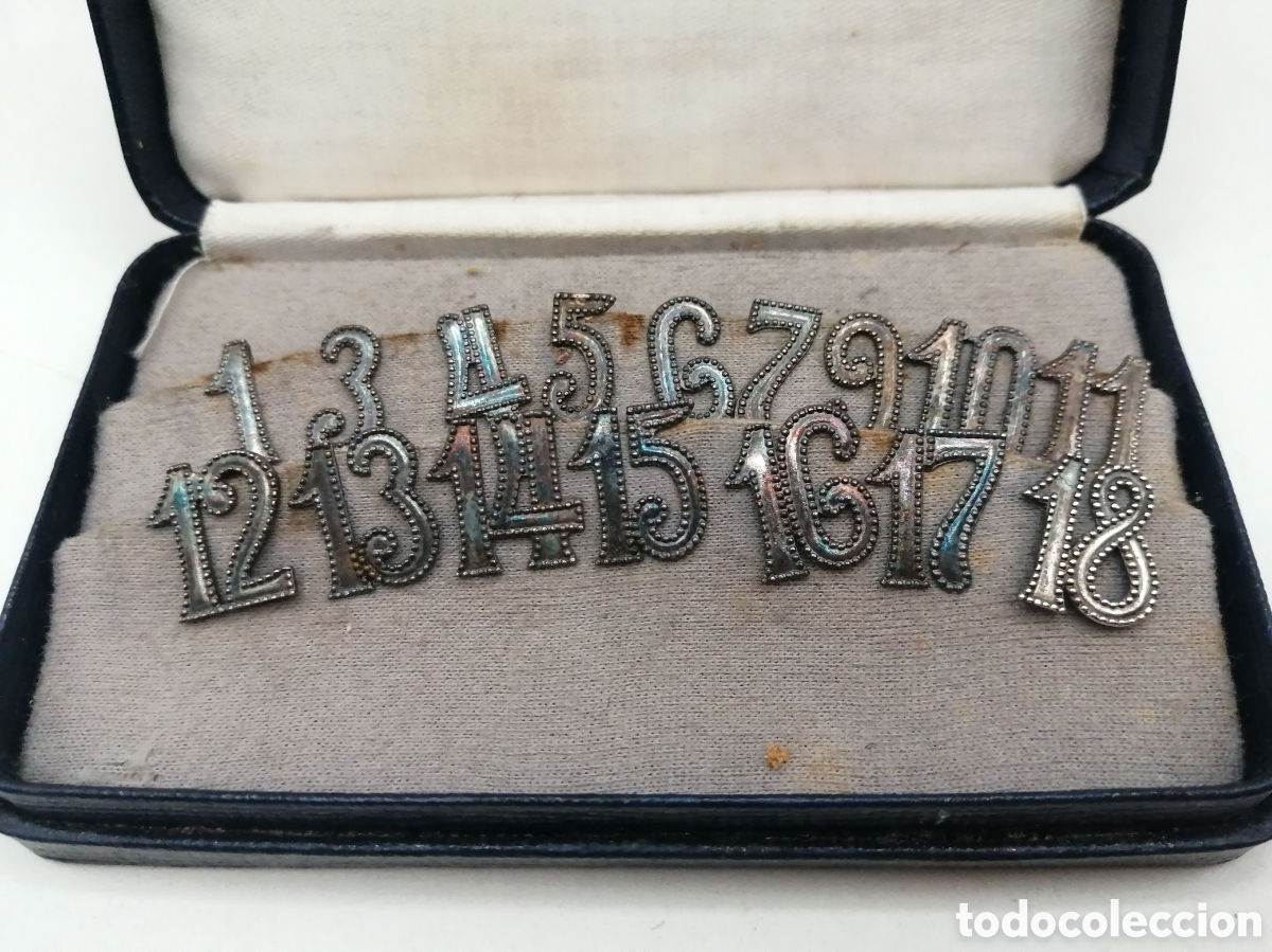 Antig&uuml;edades: Estuche con n&uacute;meros. Plata 830mls - Foto 2