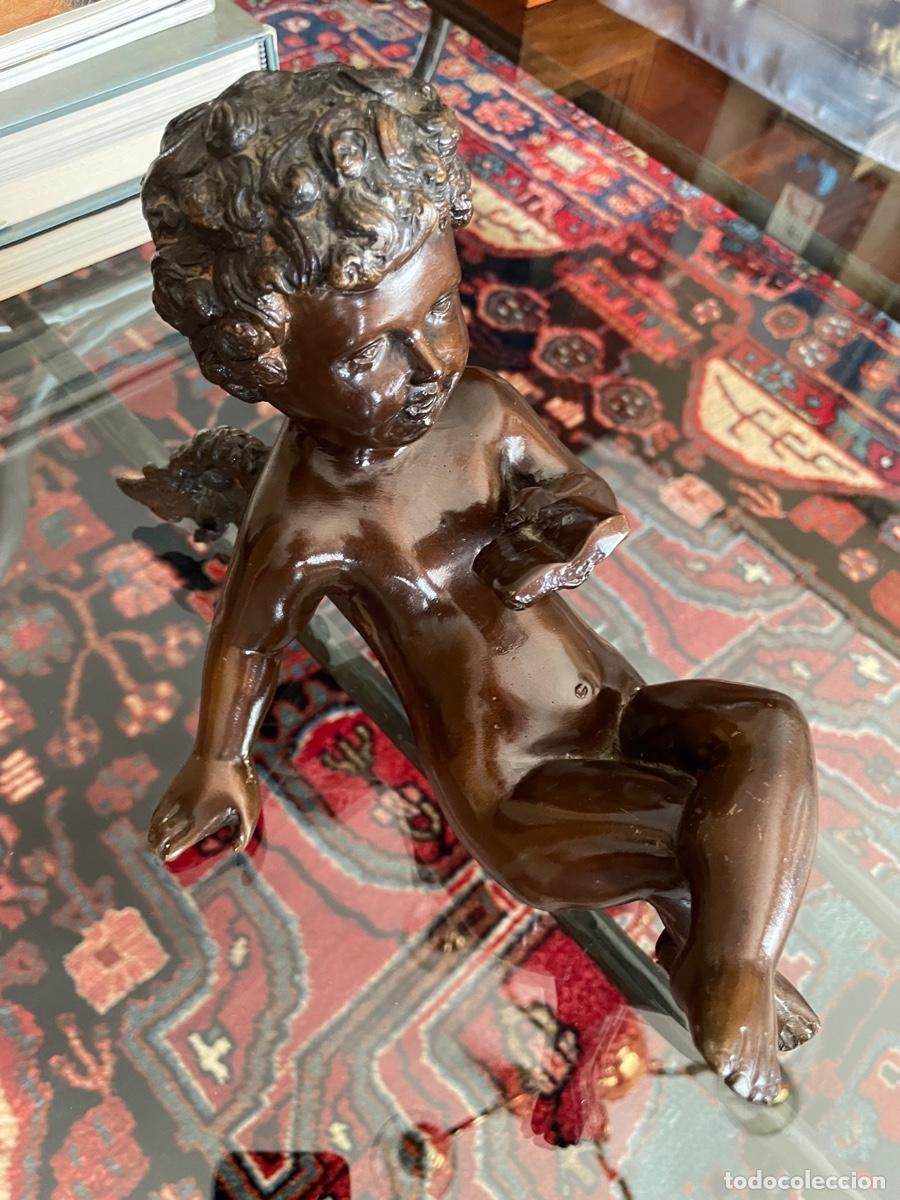 Antig&uuml;edades: Angel de bronce con patina - Foto 4