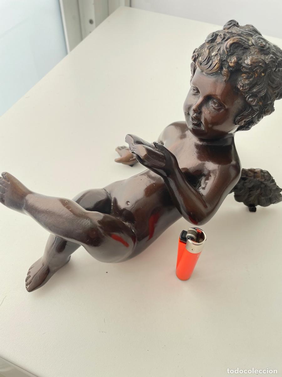 Antig&uuml;edades: Angel de bronce con patina - Foto 5