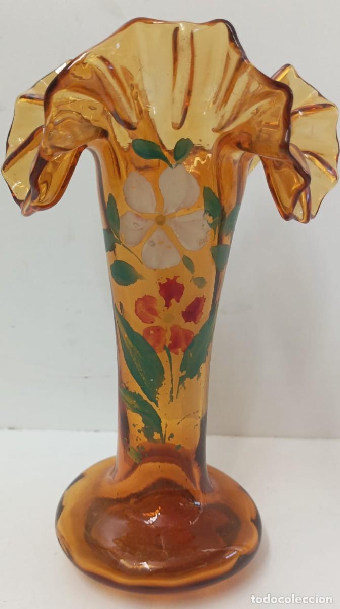 Antig&uuml;edades: FLORERO ANTIGUO DE CRISTAL SOPLADO - Foto 2