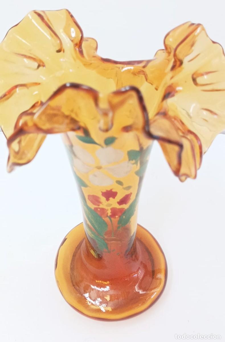 Antig&uuml;edades: FLORERO ANTIGUO DE CRISTAL SOPLADO - Foto 4