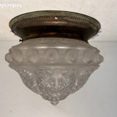 Antigüedades: LAMPARA PLAFON DE TECHO DE CRISTAL ANTIGUA.