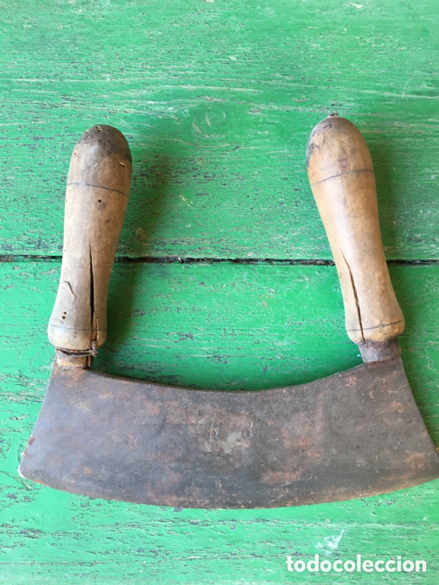 Antig&uuml;edades: Cuchillo medialuna de picar carne - Foto 2