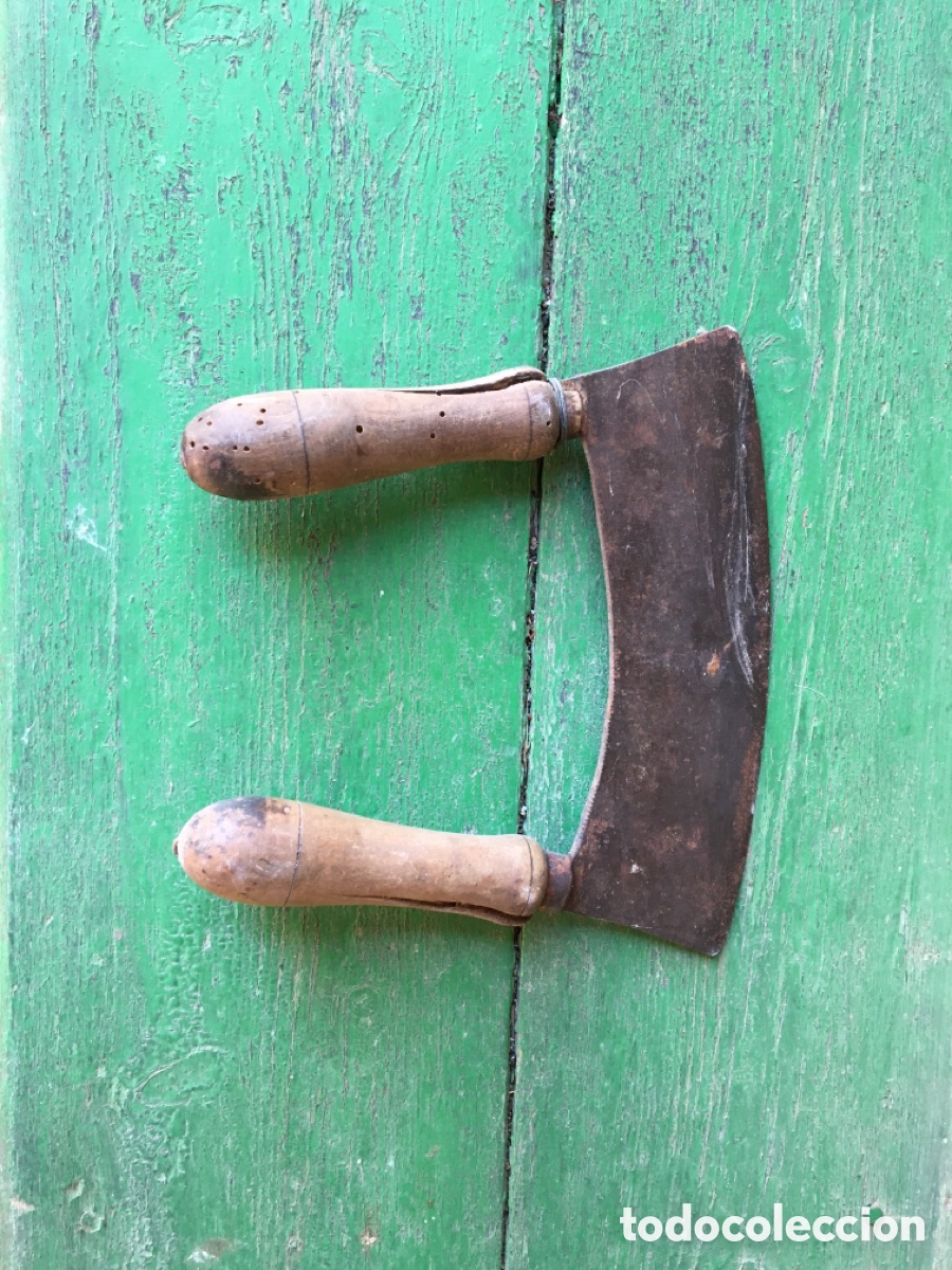 Antig&uuml;edades: Cuchillo medialuna de picar carne - Foto 1