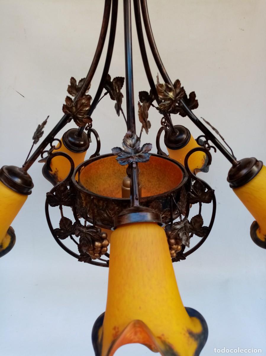 Antig&uuml;edades: lampara de techo-6 luces- - Foto 2