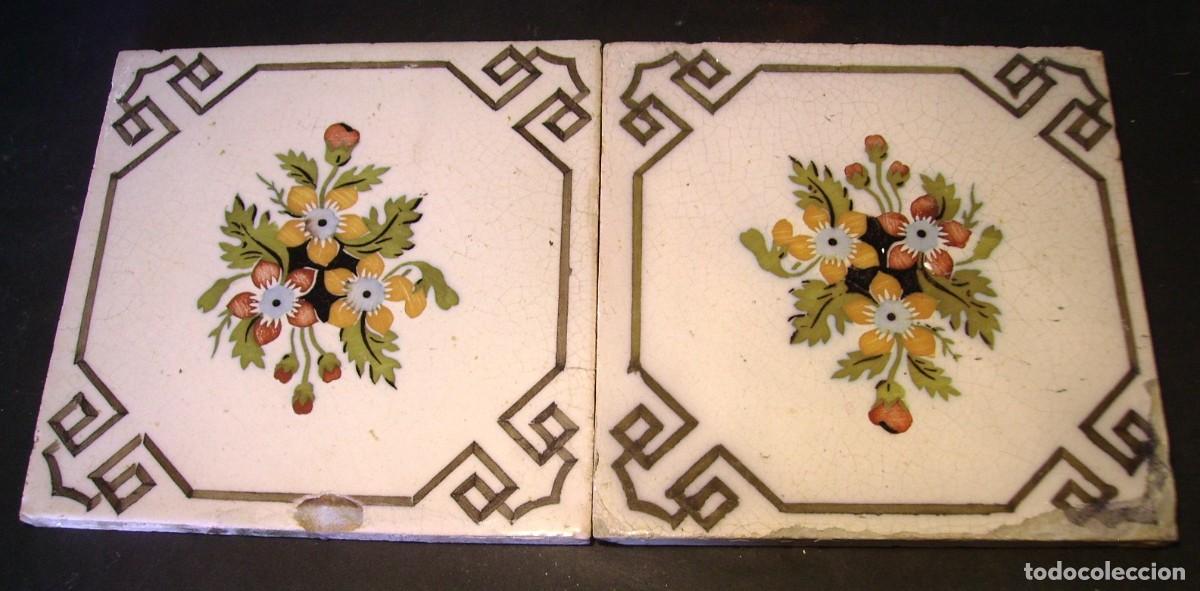 Antig&uuml;edades: CONJUNTO 2 AZULEJOS ANTIGUOS XIX - Foto 1