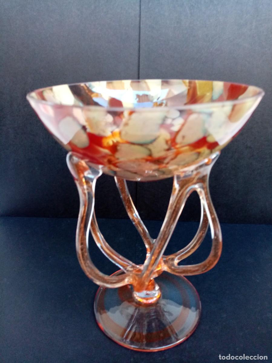 Antig&uuml;edades: centro de mesa de cristal soplado- - Foto 1