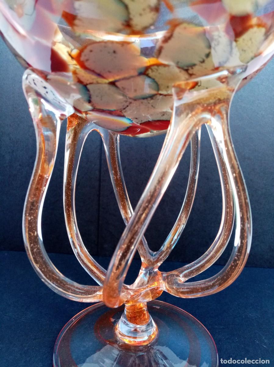 Antig&uuml;edades: centro de mesa de cristal soplado- - Foto 2