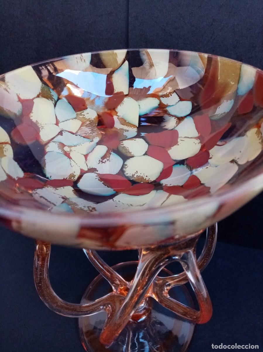 Antig&uuml;edades: centro de mesa de cristal soplado- - Foto 4
