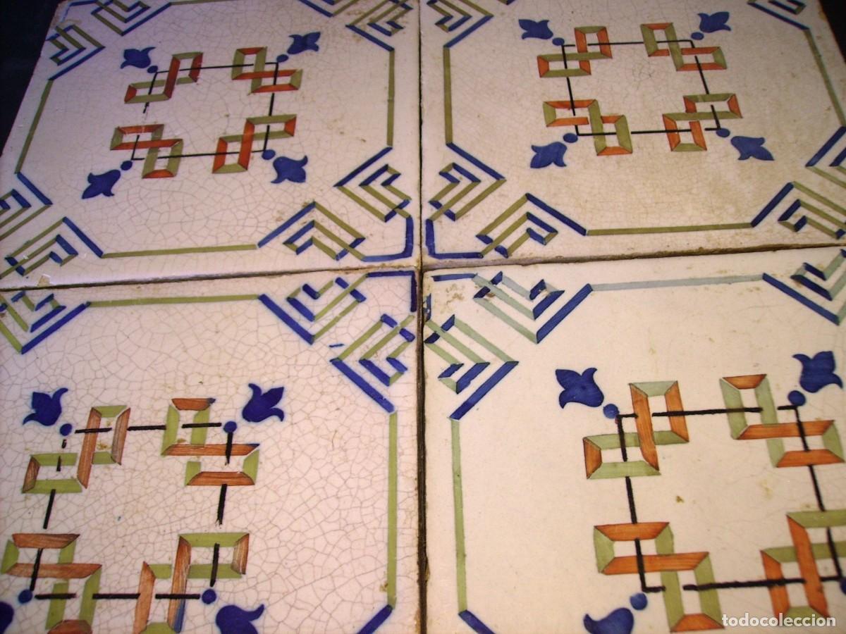 Antig&uuml;edades: CONJUNTO 4 AZULEJOS ANTIGUOS XIX - Foto 5