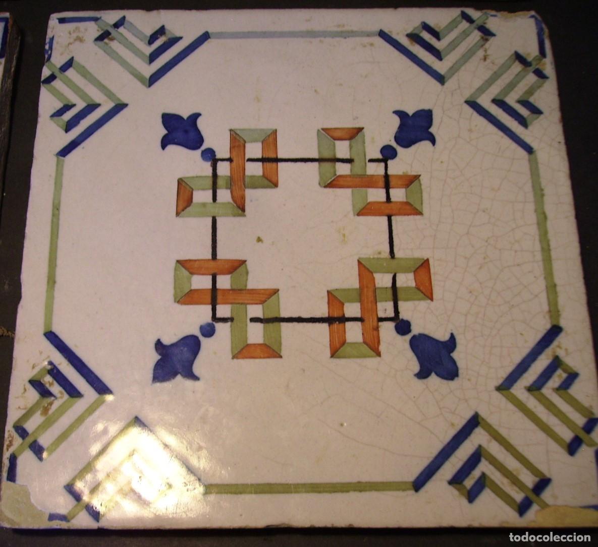 Antig&uuml;edades: CONJUNTO 4 AZULEJOS ANTIGUOS XIX - Foto 9