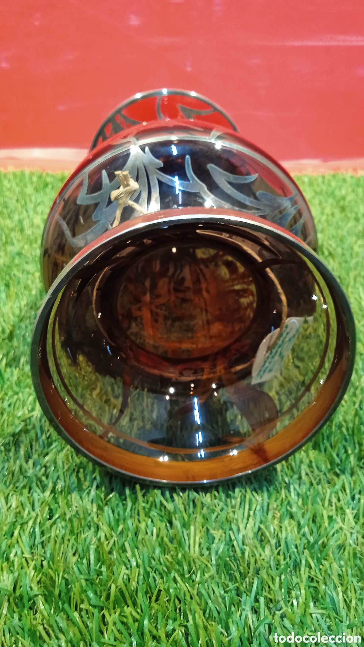 Antig&uuml;edades: JARRON DE CRISTAL Y METAL. - Foto 4