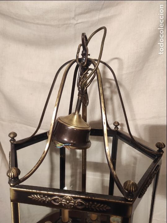 Antig&uuml;edades: farol de bronce exagonal - Foto 3