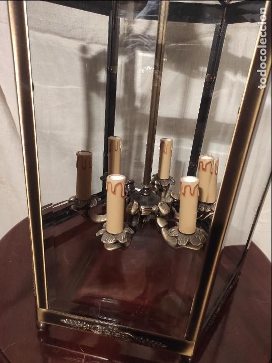 Antig&uuml;edades: farol de bronce exagonal - Foto 4