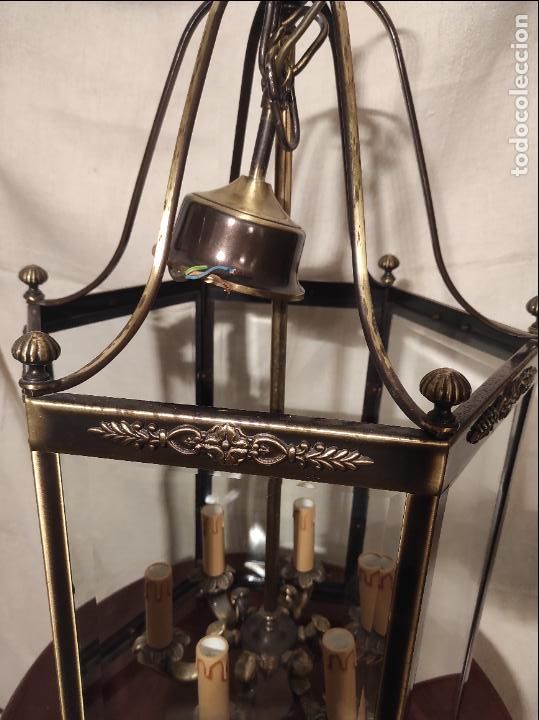Antig&uuml;edades: farol de bronce exagonal - Foto 5